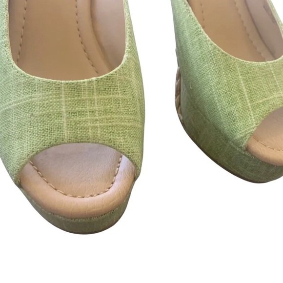 CL By Laundry Daysie Women’s Open Toe Linen Platform Slip On Heel Size-9/40 NIB - Picture 6 of 9